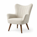 Stoffsessel Beige Eichenholzbeine