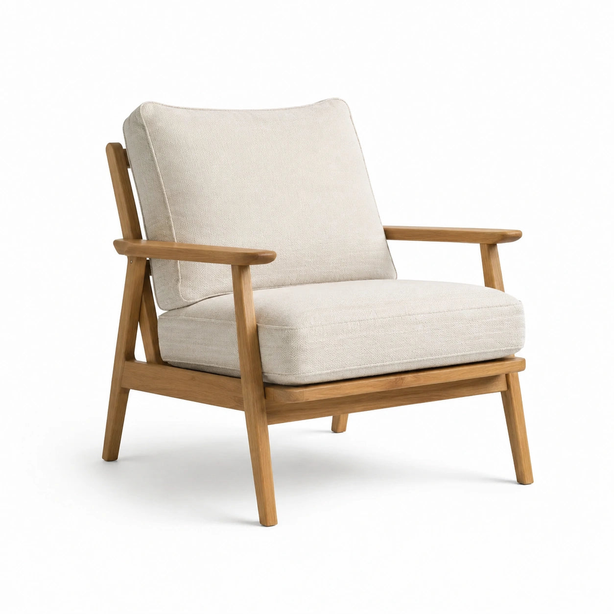 Stoffsessel mit Holzrahmen Beige