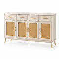 Sideboard MDF und Rattan Beige 150x40x80cm