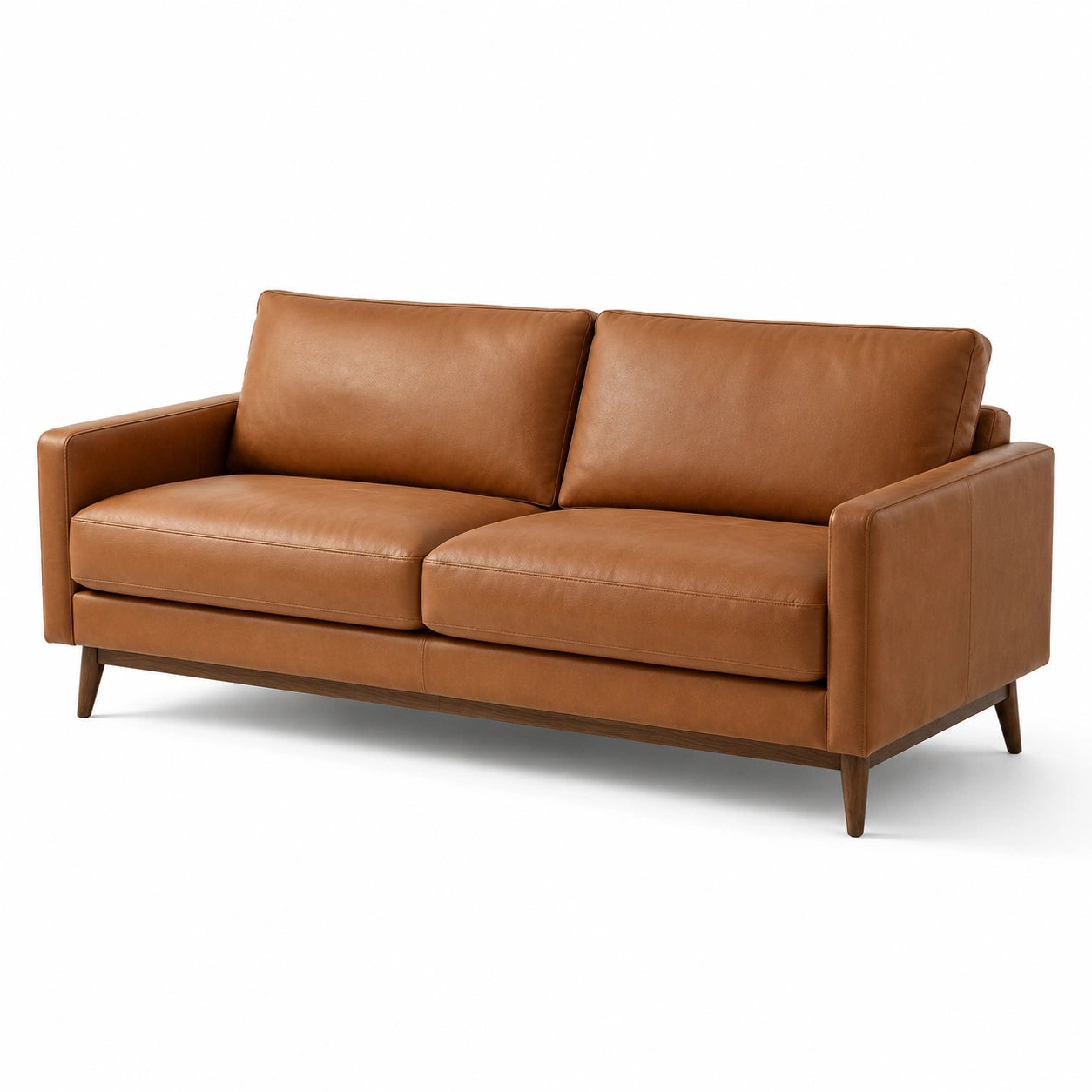 3-Sitzer Ledersofa Braun 180cm x 90cm x 85cm