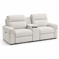 2-Sitzer Sofa mit Relaxfunktion Stoff Polyester Beige