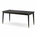 Rechteckiger Esstisch Schwarz Metallakzent 180x90x75 cm