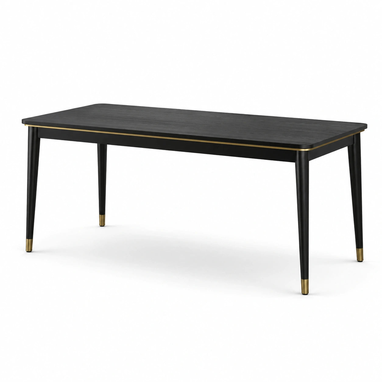 Rechteckiger Esstisch Schwarz Metallakzent 180x90x75 cm