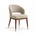 Esszimmerstuhl Beige Textil Walnussholz