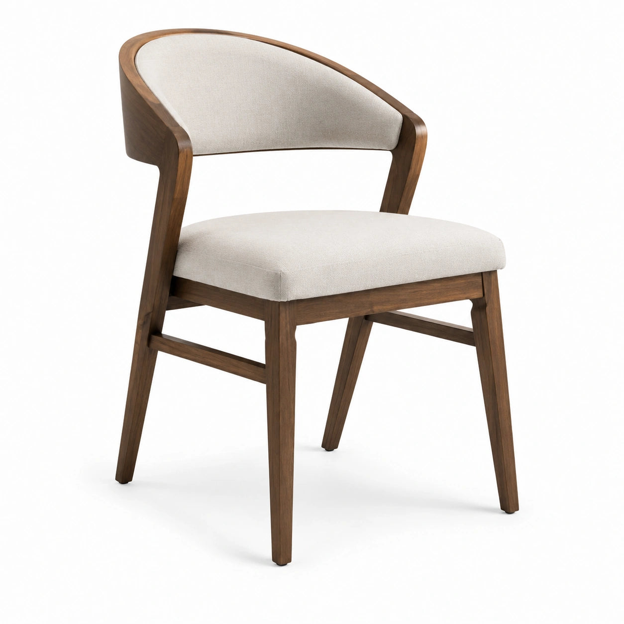 Esszimmerstuhl Massivholz Leinen Beige