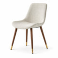 Esszimmerstuhl Beige Polyestergewebe Holzbeine