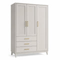 Kleiderschrank mit 3 Türen und 3 Schubladen MDF Holz Beige