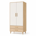 Kleiderschrank mit 2 Türen aus MDF und Metall 200 cm Höhe